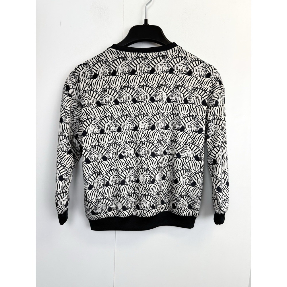 adidas Youth/Girls Size‎ S 9-10Y Zebra Sweater Black, White Velvet Trefoil Logo - Picture 8 of 8